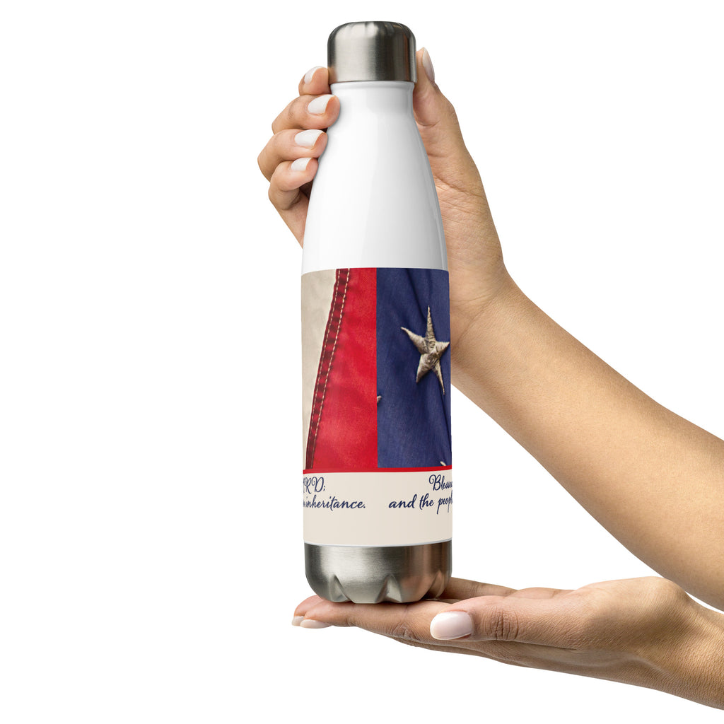 Stainless Steel Water Bottle - Psalms 33:12 image 2