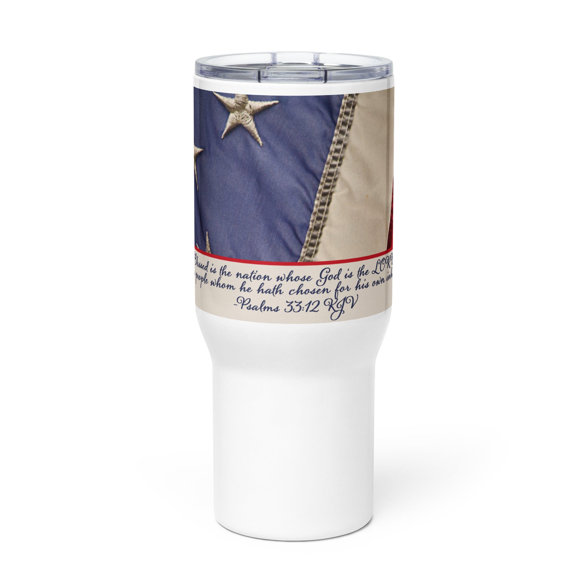 Travel Mug with a Handle - Psalms 33:12 image 2