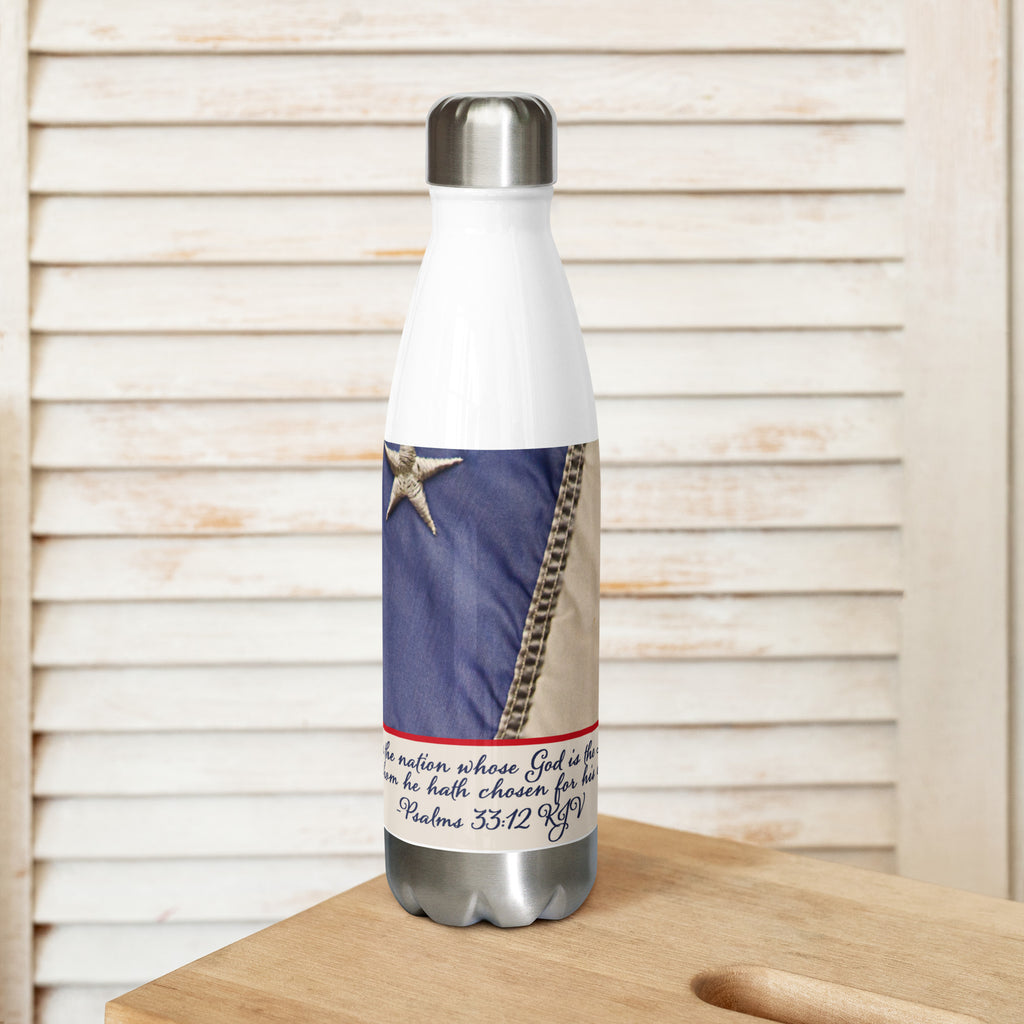 Stainless Steel Water Bottle - Psalms 33:12 image 5