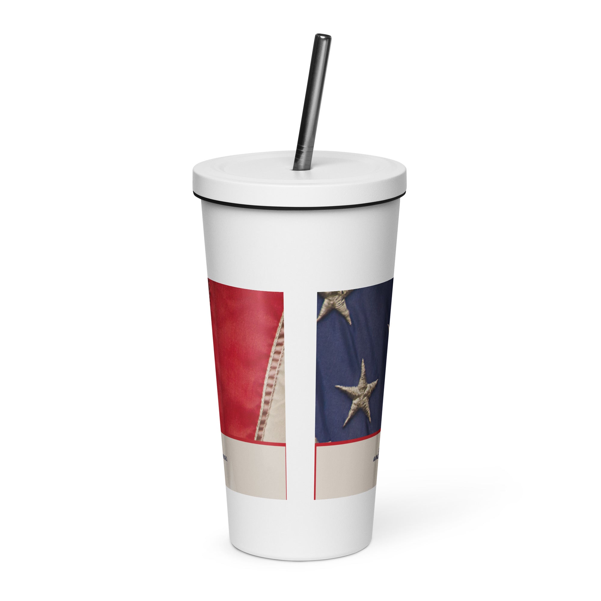 Insulated Tumbler with a Straw - Psalms 33:12 image 2