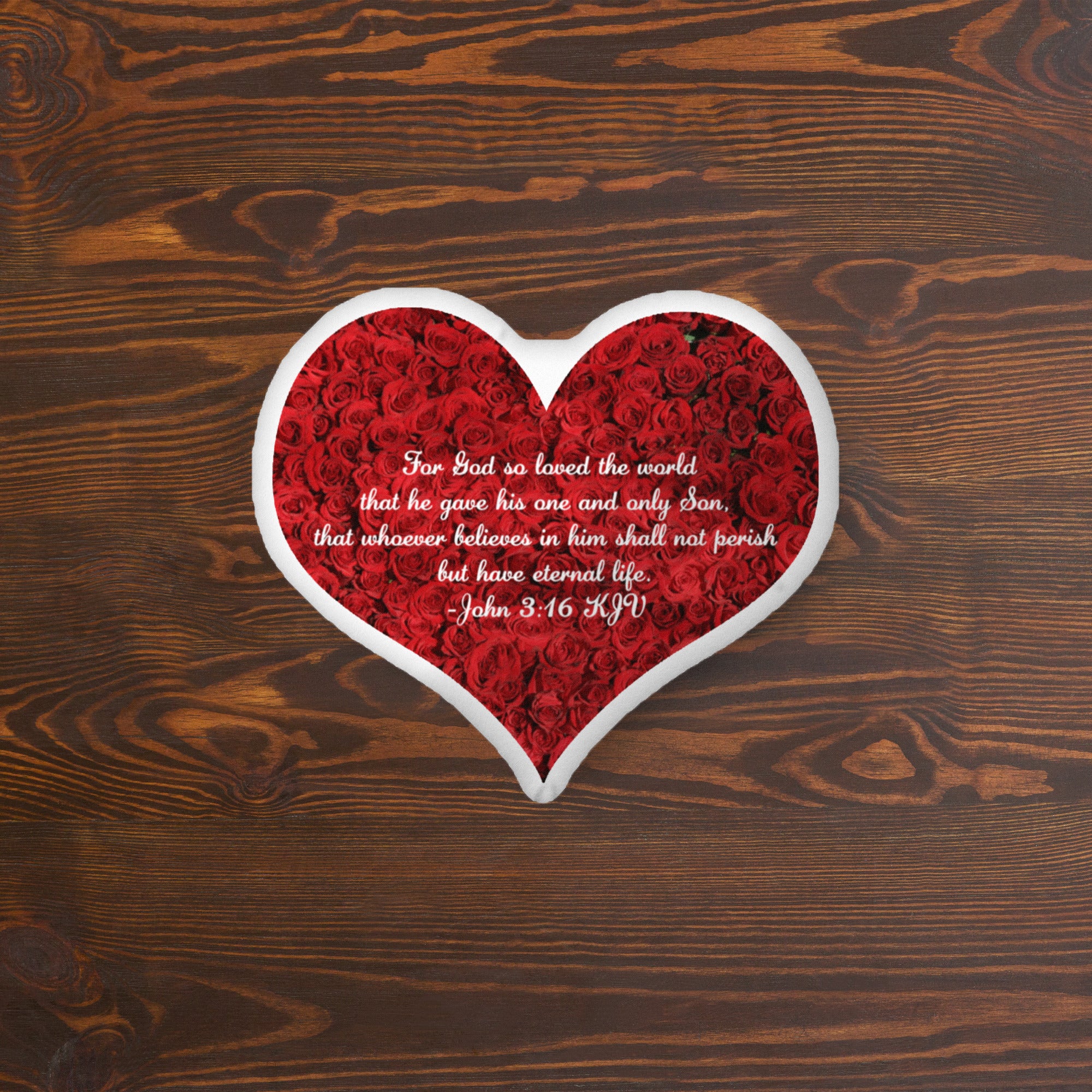 Heart-Shaped Pillow - John 3:16 image 2