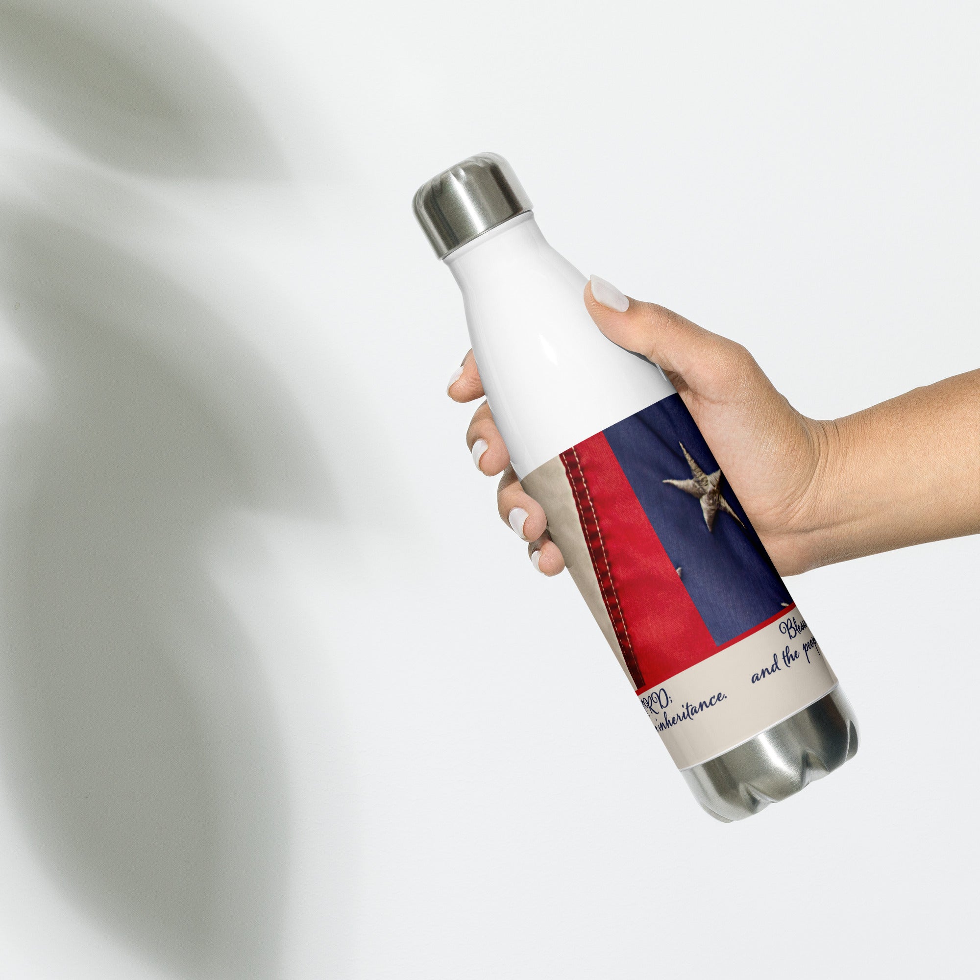 Stainless Steel Water Bottle - Psalms 33:12 image 1