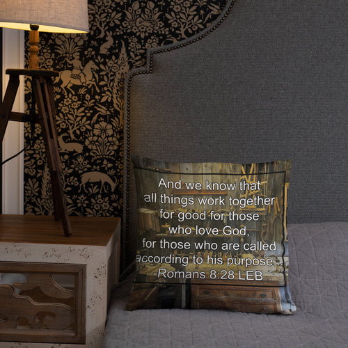 Basic Pillow - Romans 8:28 image 1