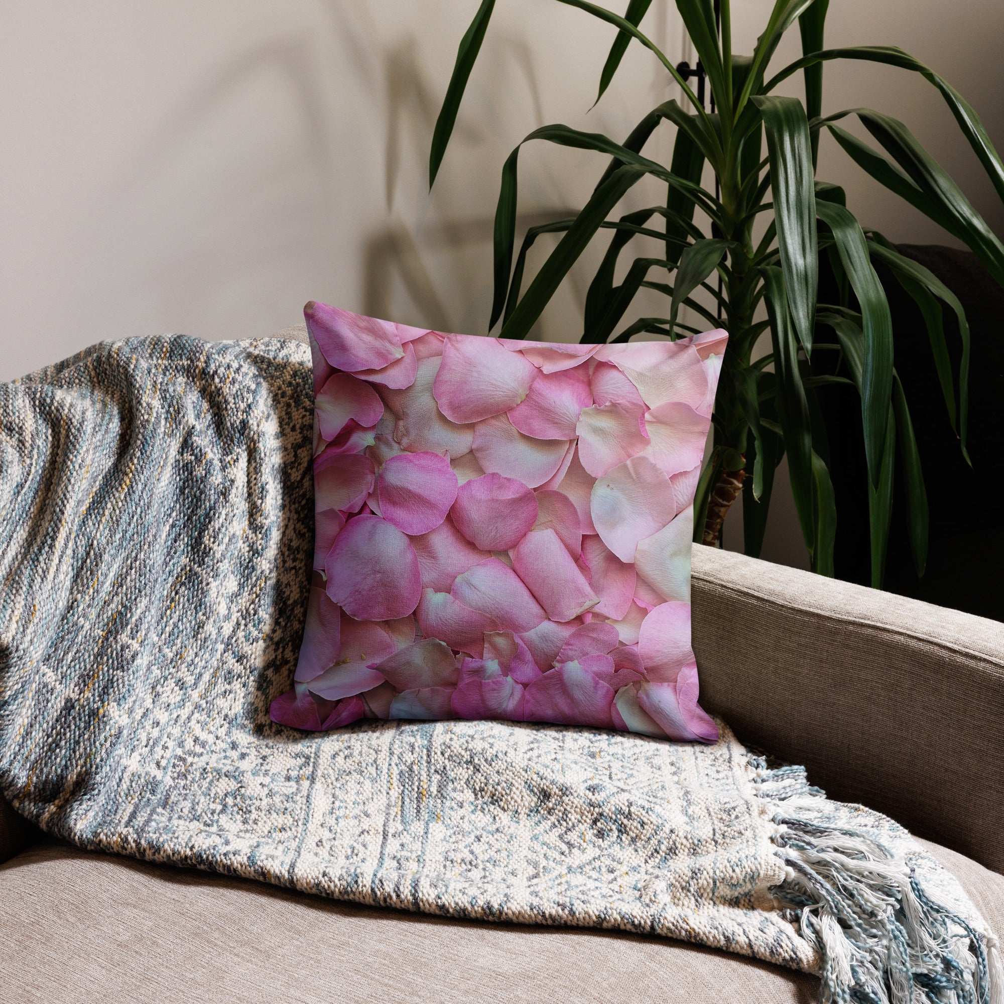 Premium Pillow - Pink Rose Petals