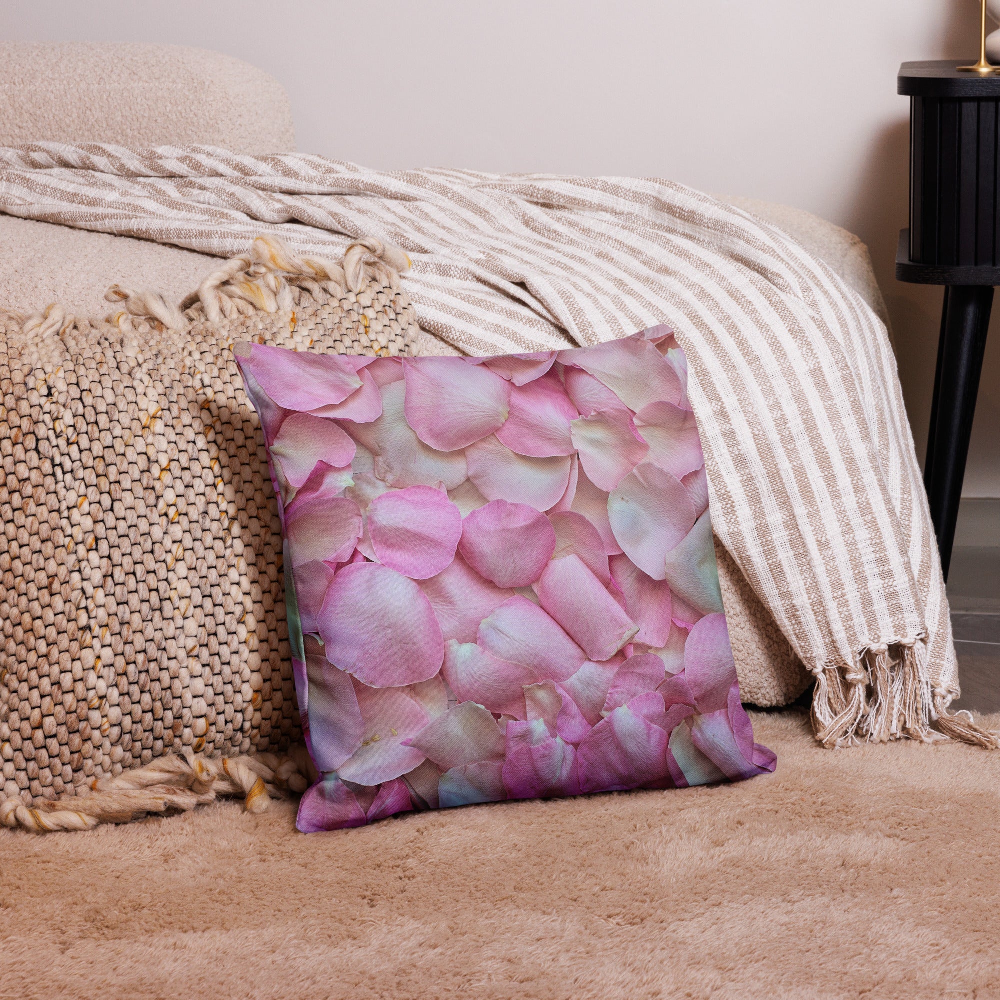 Premium Pillow - Pink Rose Petals