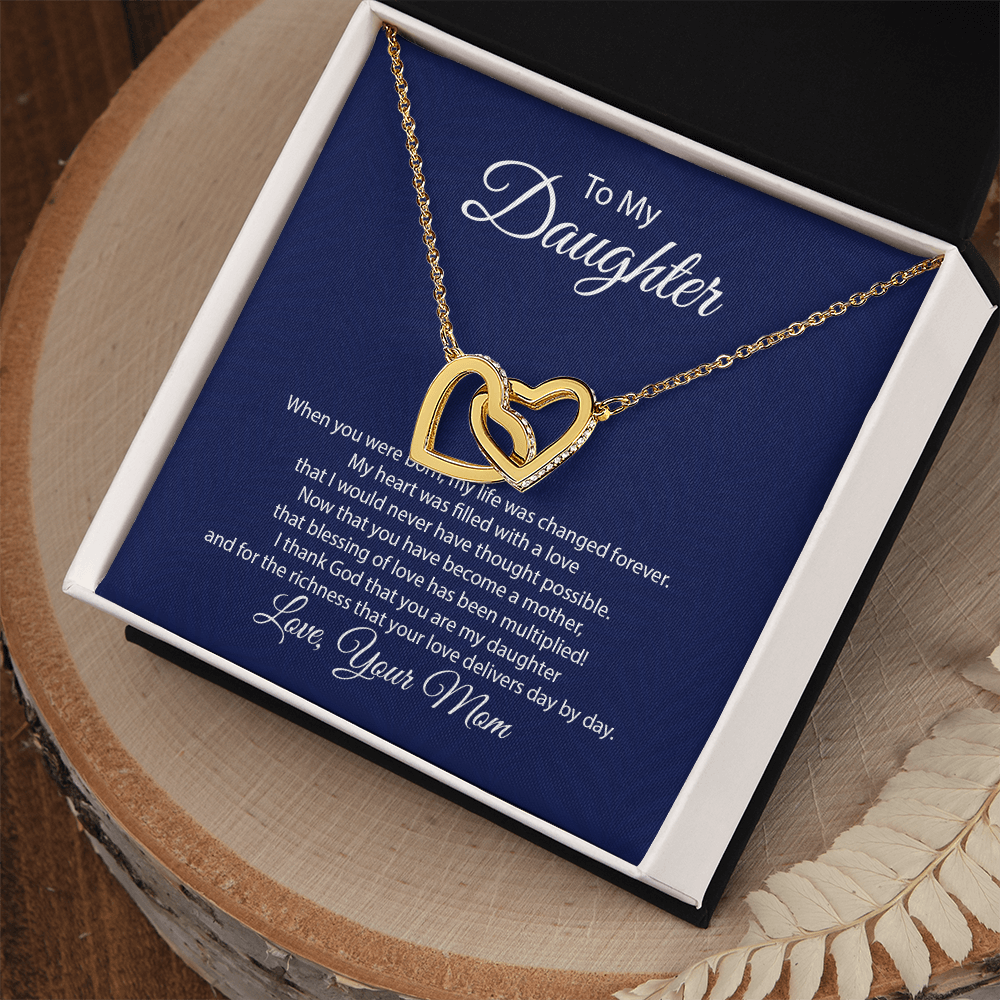 Interlocking Hearts Necklace - To My Daughter