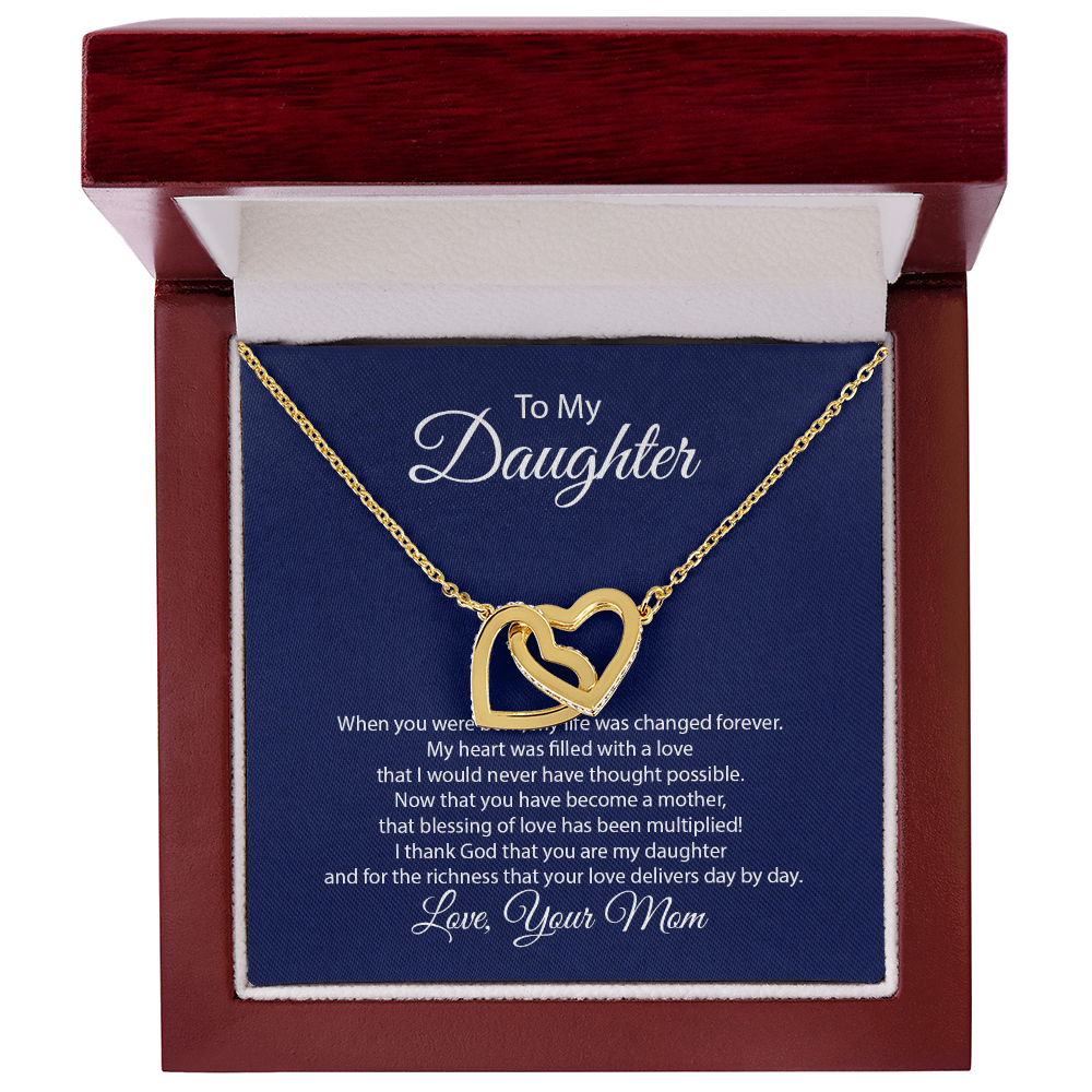 Interlocking Hearts Necklace - To My Daughter