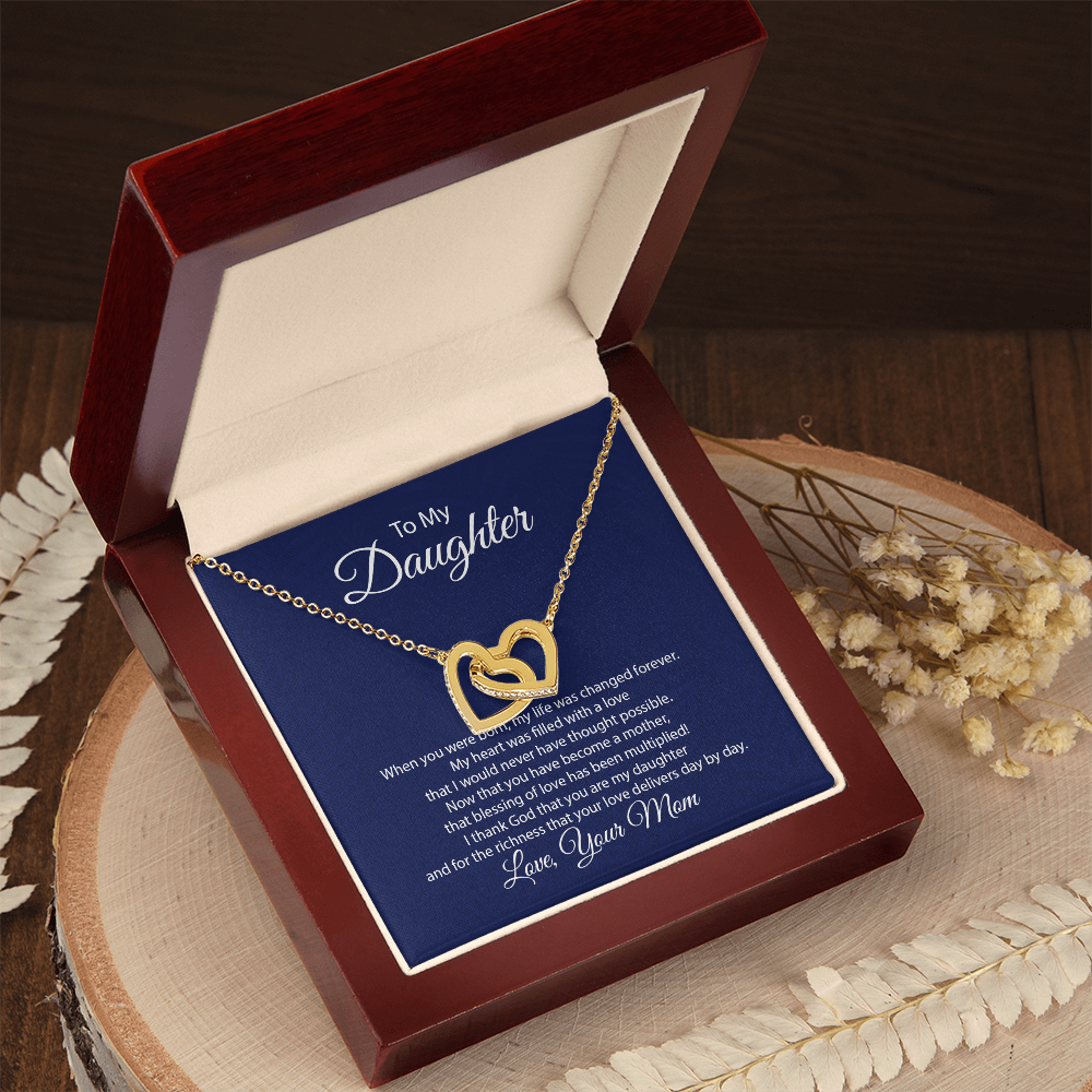 Interlocking Hearts Necklace - To My Daughter