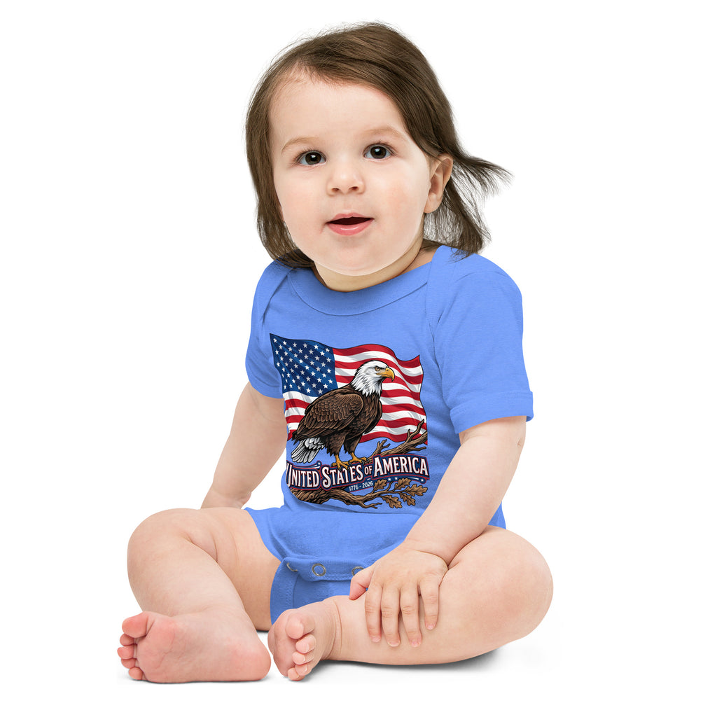 Baby Short Sleeve One Piece - USA 250 Eagle