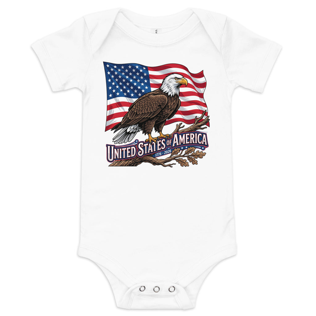 Baby Short Sleeve One Piece - USA 250 Eagle