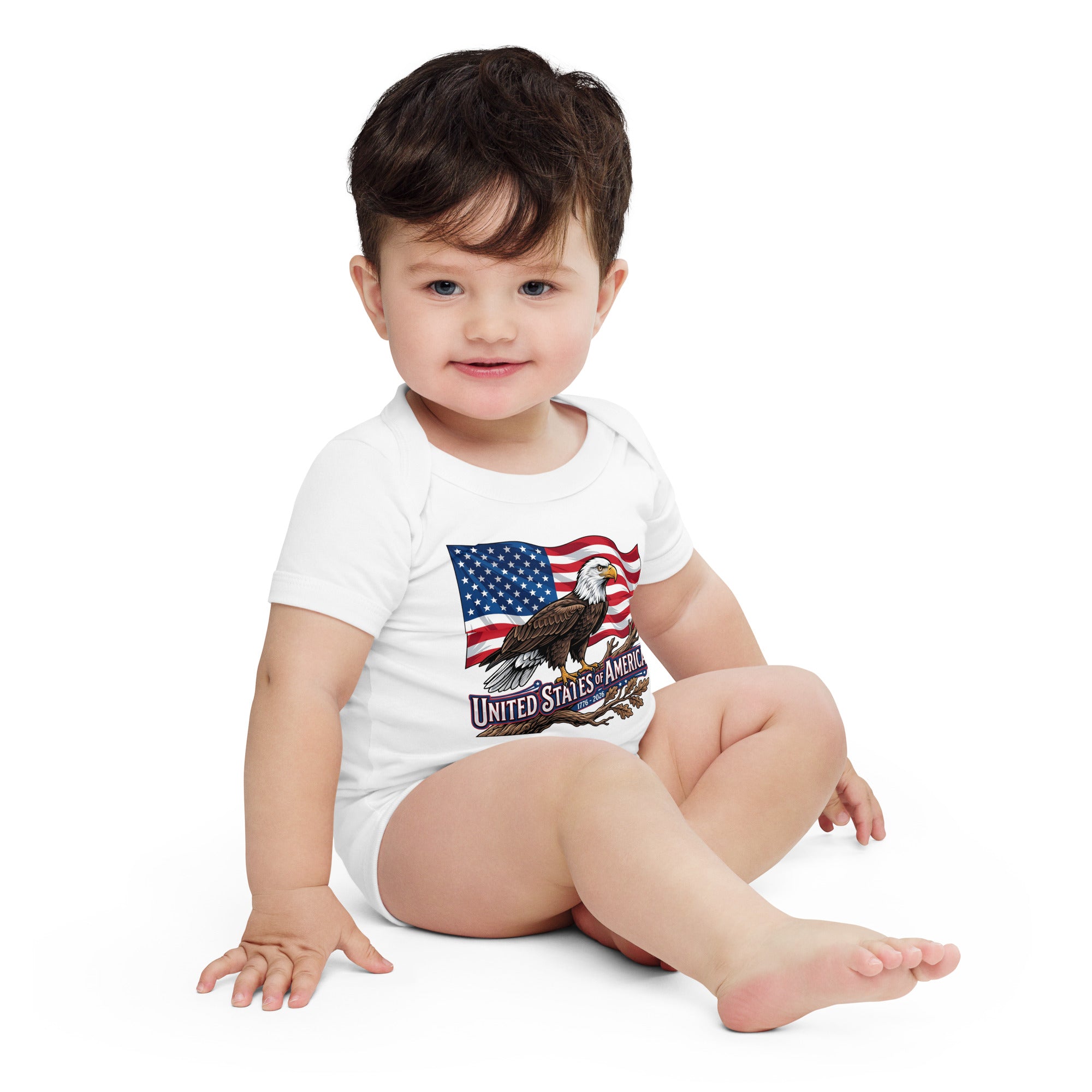 Baby Short Sleeve One Piece - USA 250 Eagle
