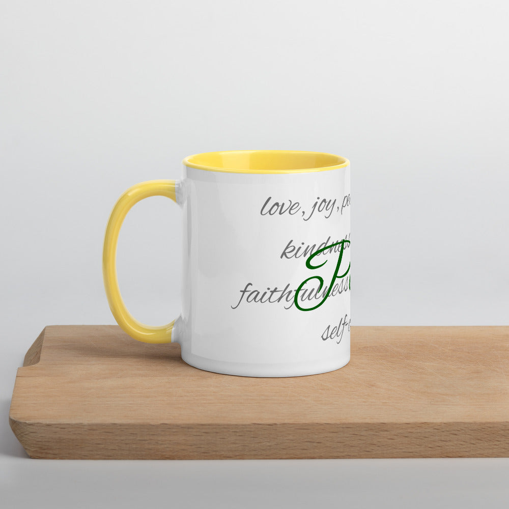 Mug with Color Inside - Peace - Yellow image