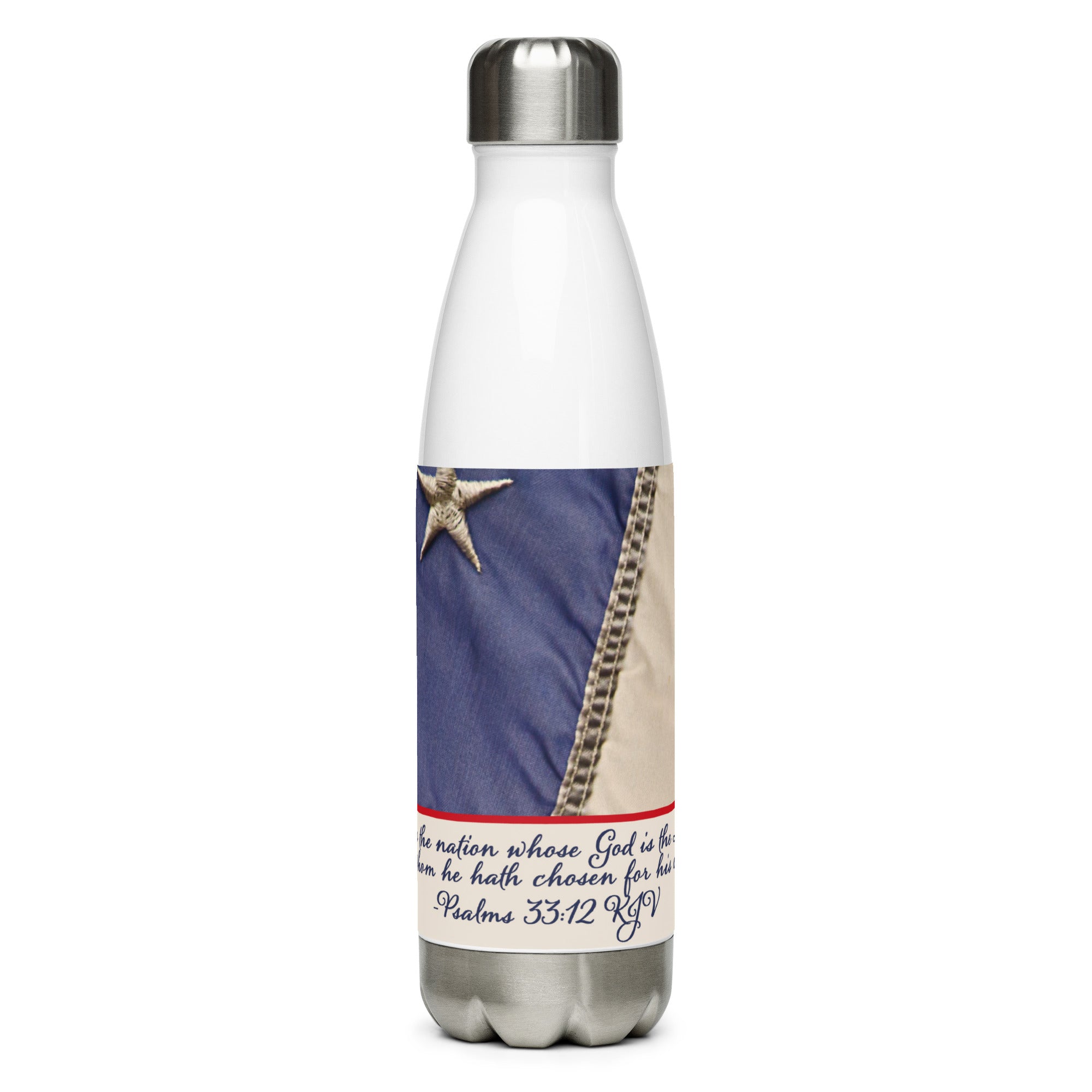 Stainless Steel Water Bottle - Psalms 33:12 image 4