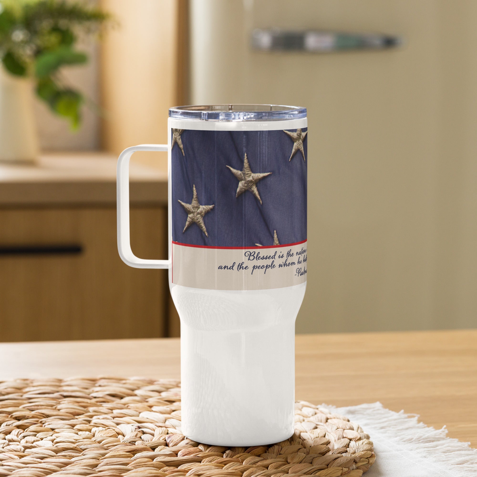 Travel Mug with a Handle - Psalms 33:12 image 8