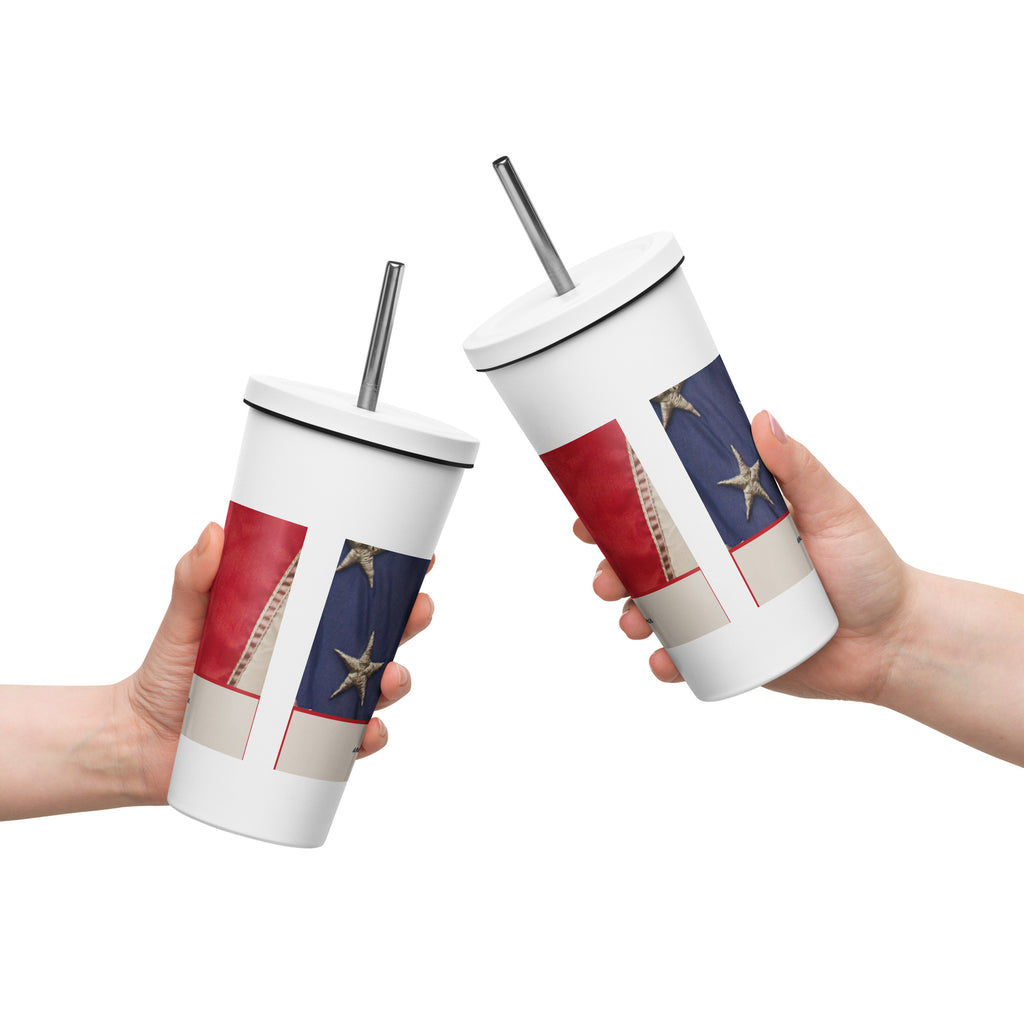 Insulated Tumbler with a Straw - Psalms 33:12 image 7