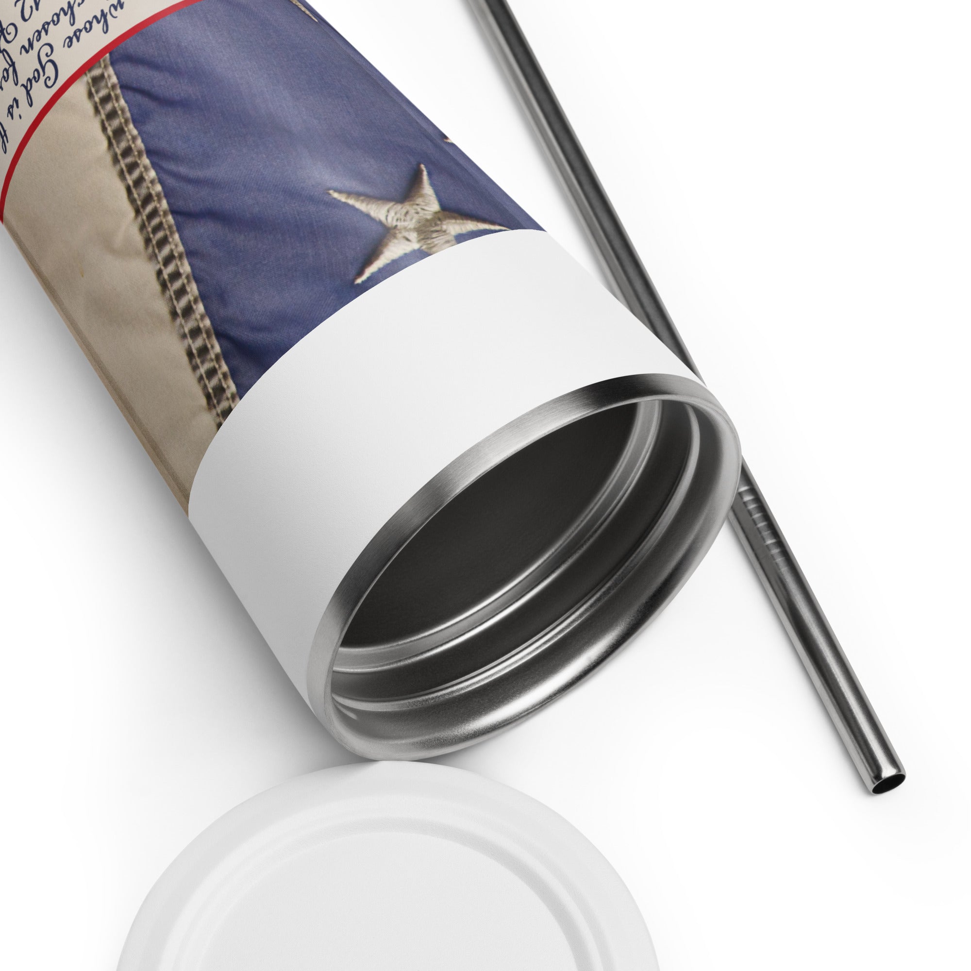 Insulated Tumbler with a Straw - Psalms 33:12 image 5