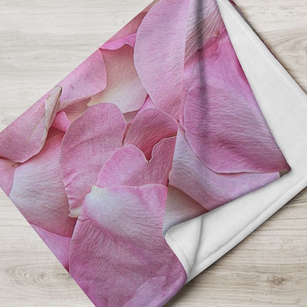 Throw Blanket - Pink Rose Petals