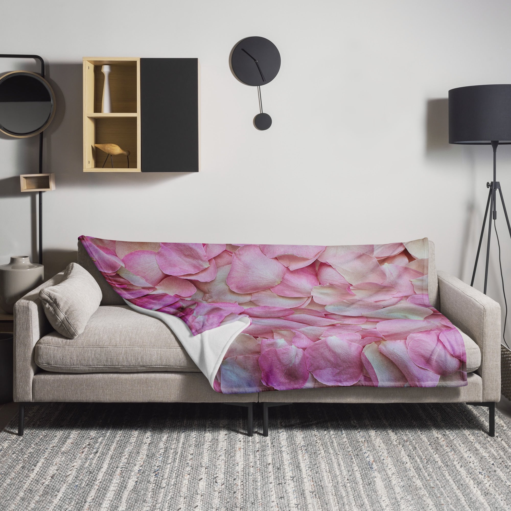 Throw Blanket - Pink Rose Petals