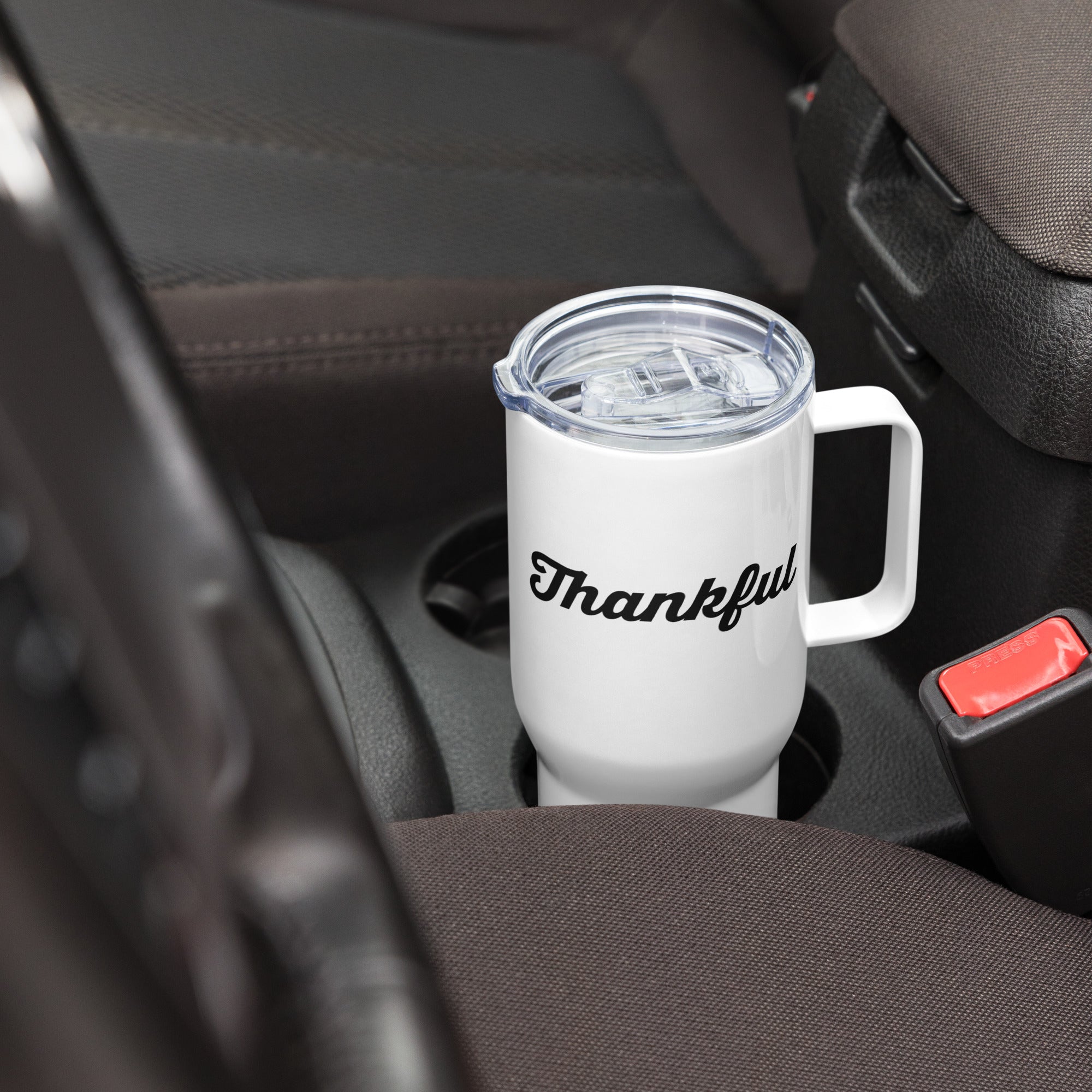 Travel Mug with a Handle | Thankful