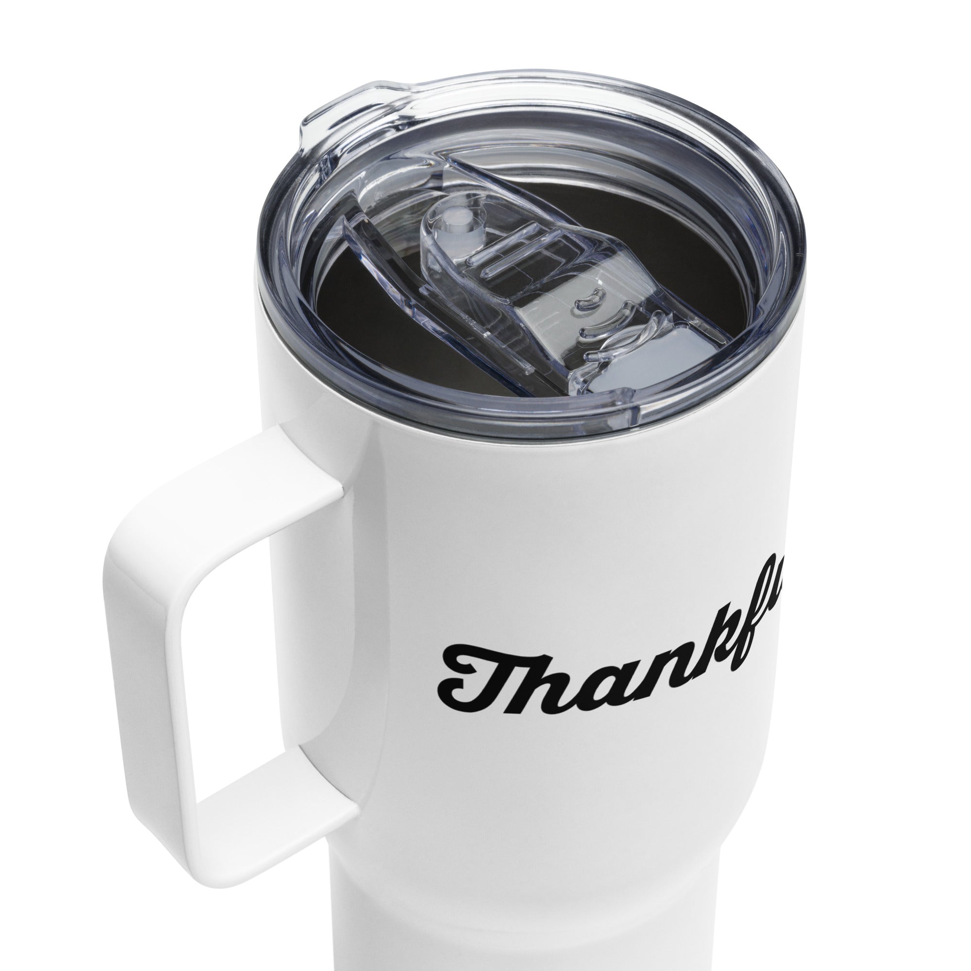 Travel Mug with a Handle | Thankful