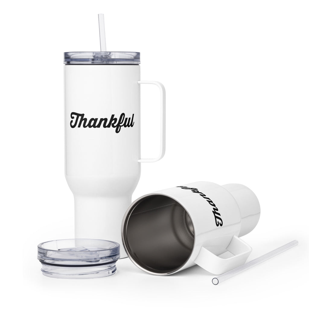 Travel Mug with a Handle | Thankful