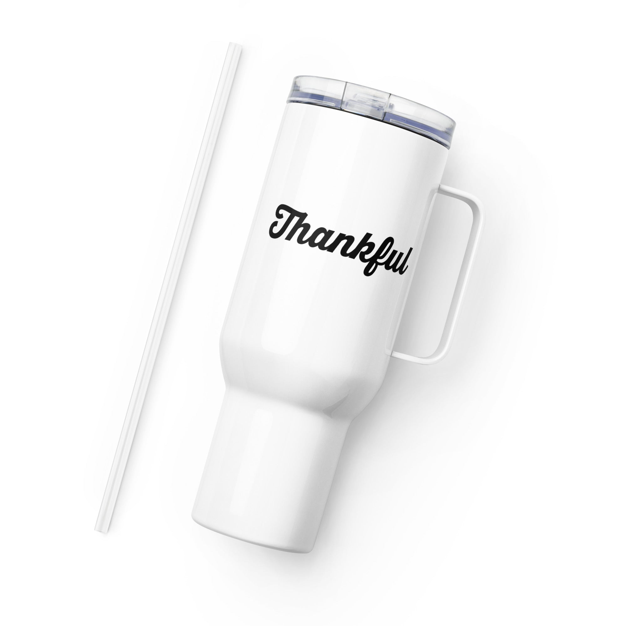Travel Mug with a Handle | Thankful