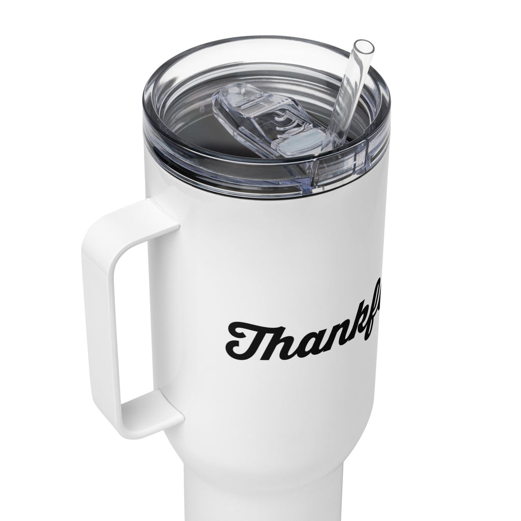 Travel Mug with a Handle | Thankful