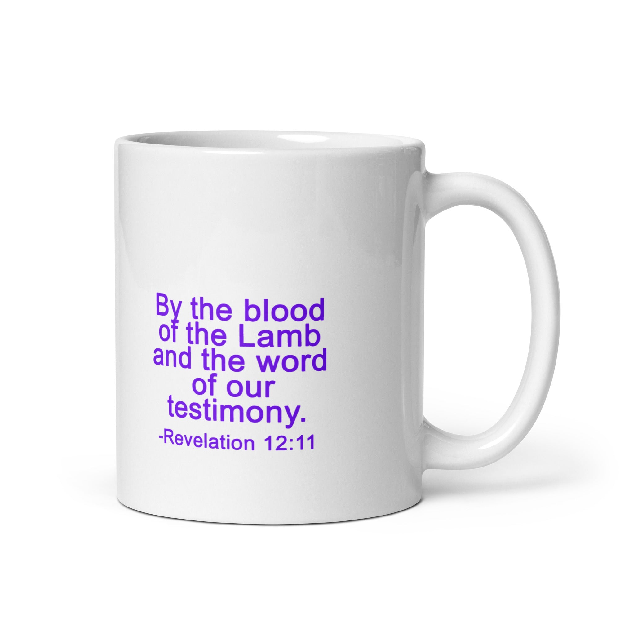 White Glossy Mug - Revelation 12:11